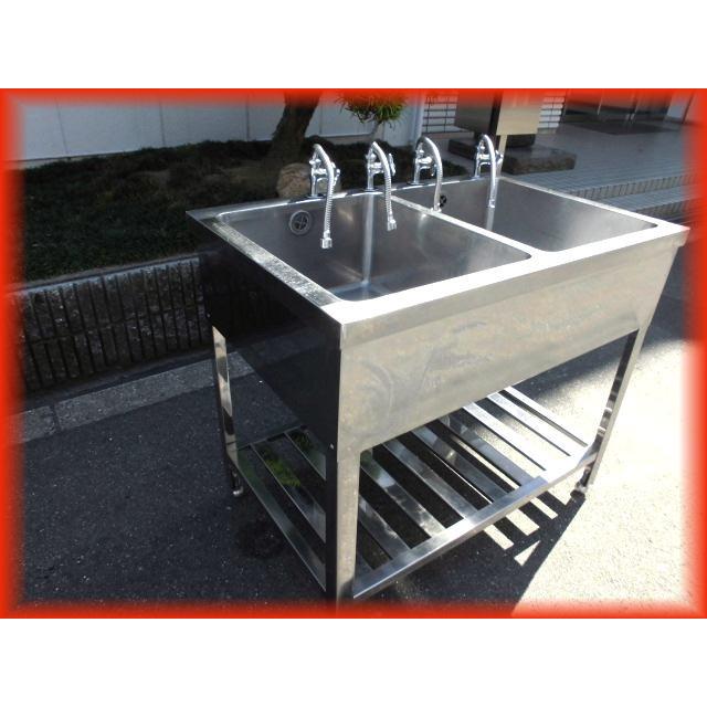 シンク 業務用 2槽シンク 流し台 ステンレス 900×600mm 蛇口付き シンク 業務用 2槽シンク 流し台 ステンレス 900×600mm 蛇口付き