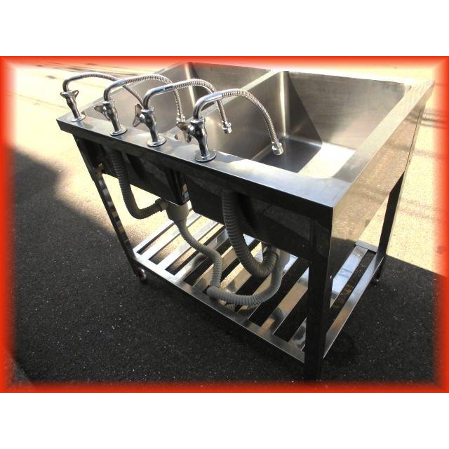 シンク 業務用 2槽シンク 流し台 ステンレス 900×600mm 蛇口付き シンク 業務用 2槽シンク 流し台 ステンレス 900×600mm 蛇口付き