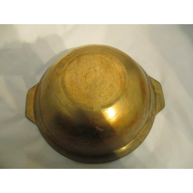 中古良品 業務用 真鍮 両手鍋 直径17ｃｍ 蓋つき 厨房小物 店舗用品 k0278の画像