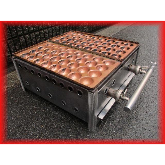 たこ焼き器 業務用 銅板×2 2連64穴 ジャンボタコヤキ 45mm穴 たこ焼き器 業務用 銅板×2 2連64穴 ジャンボタコヤキ 45mm穴