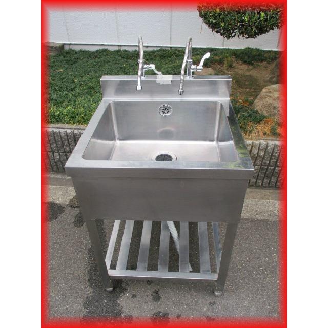 シンク 業務用1槽シンク 蛇口付 流し台 中古 ステンレス 600 シンク 業務用1槽シンク 蛇口付 流し台 中古 ステンレス 600