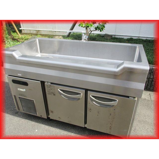 【Fukushima】 フクシマ 舟形 シンク付き 台下冷蔵庫 コールドテーブル TNC-40RM3-SC 1200×800×600 100V 135Ｌ 送料無料 冷蔵庫 業務用 中古 2ドア 舟形シンク付コールドテーブル