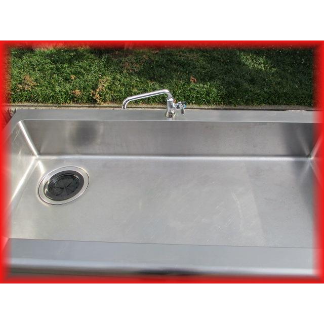 【Fukushima】 フクシマ 舟形 シンク付き 台下冷蔵庫 コールドテーブル TNC-40RM3-SC 1200×800×600 100V 135Ｌ 送料無料 冷蔵庫 業務用 中古 2ドア 舟形シンク付コールドテーブル