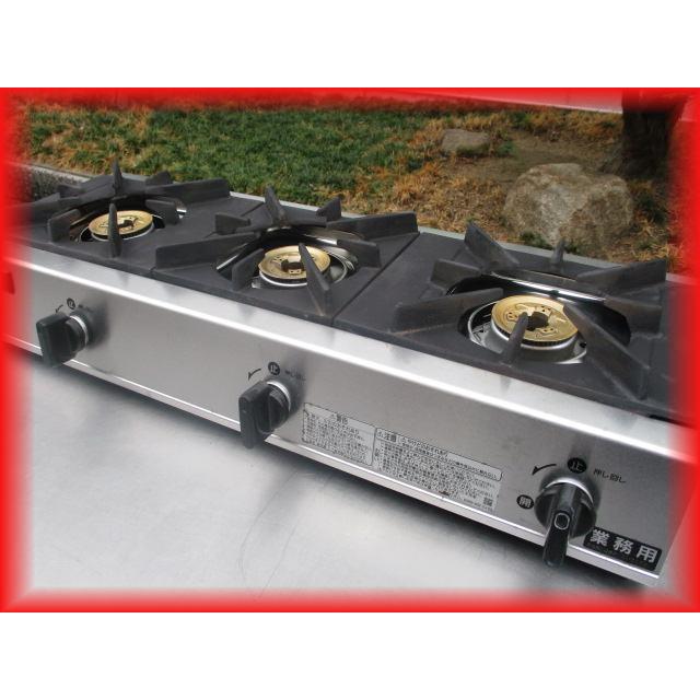 【動確済み】Rinnai リンナイ 業務用 卓上 ３口コンロ RSB-306SV 都市ガス ガステーブル ガスコンロ 卓上コンロ 三口コンロ 大阪 ガステーブルコンロ 3口 卓上ガスレンジ 都市ガス 中古 リンナイ RSB