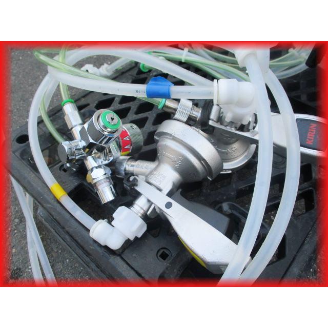 アサヒ　ビールサーバー　ディスペンスヘッド2個　ダブル減圧弁1個 ビールサーバー 業務用 2口ディスペンサー 中古 ニットク 減圧弁付