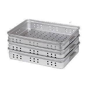 AKAOアカオアルミ手付番重（板取手）　小80 2個セット アカオ アルミ穴明手付番重（板取手） 小80