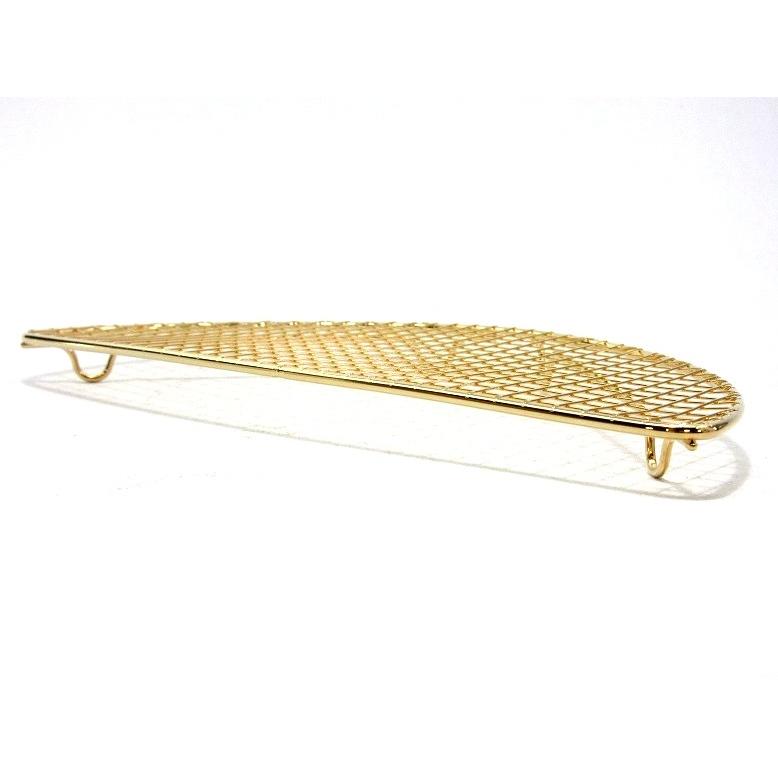 18-8 半月型とんかつ網 大 金メッキ仕上げ サイズ：約200×100×H12mm