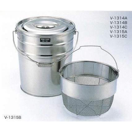 ミネックスメタル　18-8　バケットII　洗いカゴタイプ（丸型洗いカゴ式）　１５Ｌ　品番：Ｖ-１３１４Ｃ