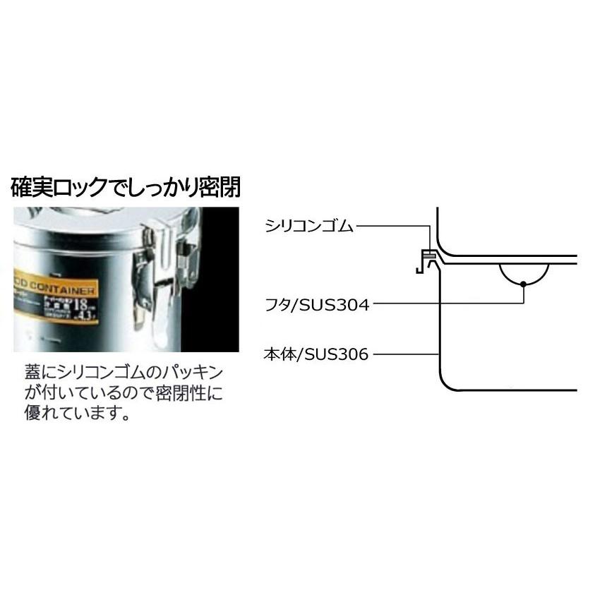 クローバー印（大屋金属）モリブデンテーパーパッキン汁食缶（目盛付） 21cm吊付 6.6L ※フタ穴付き・なし選択要の画像
