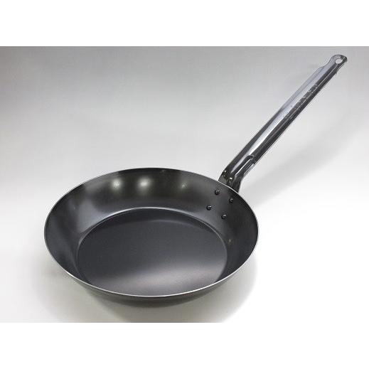 サミット工業(株)　SU　鉄黒皮　厚板フライパン　IH対応　24cm