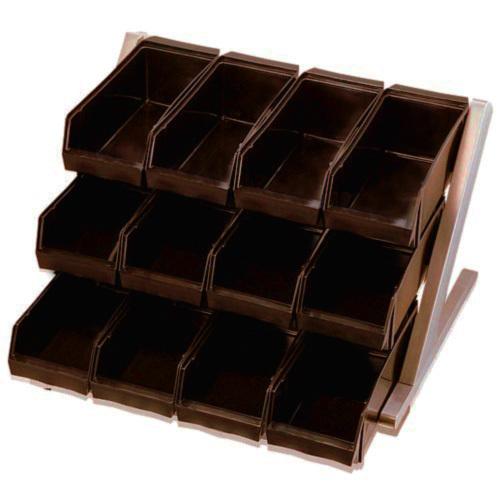 18-8ステンレス　オーガナイザー ３段４列　抗菌ボックス１２個付　ブラウン 限定20個　※在庫品　少々汚れ等あり