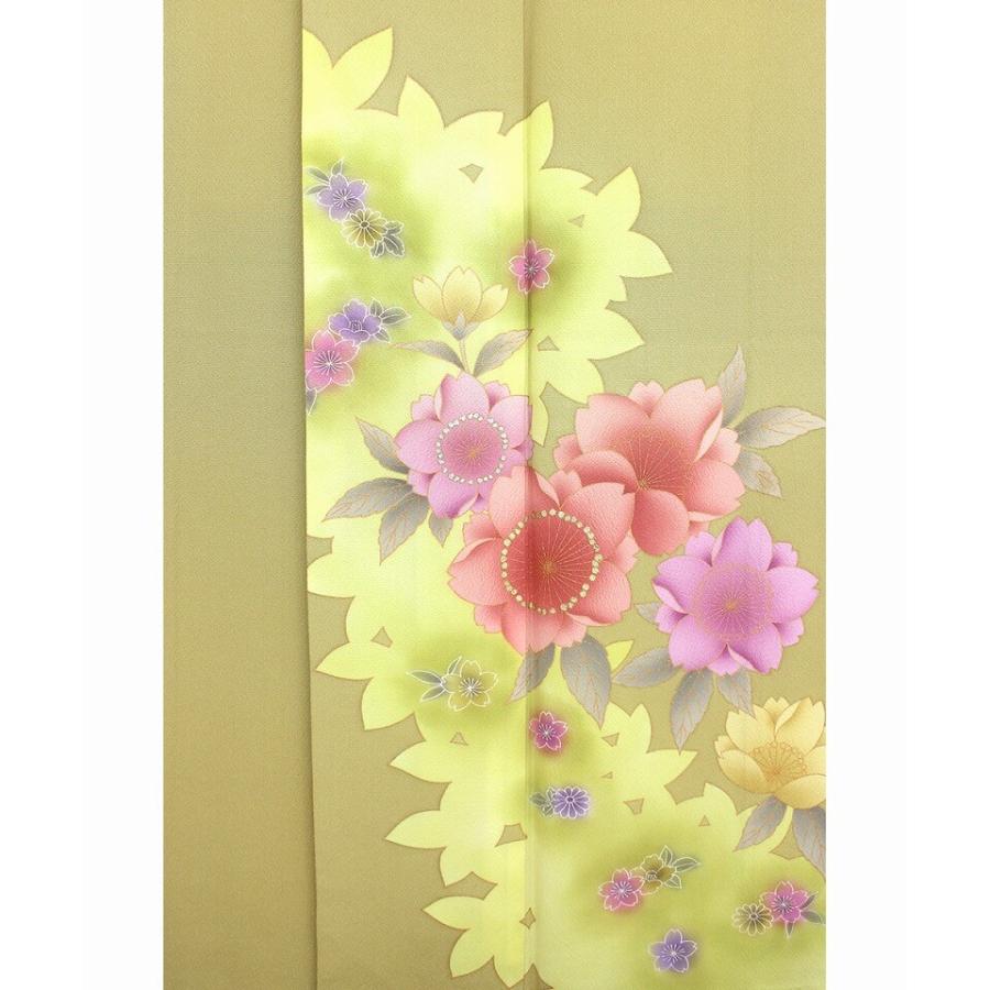 中古 販売 振袖 リサイクル 成人式 正絹 ベージュ 桜 仕立て上がり着物 振り袖 身丈166cm 裄69cm 忠右衛門_2