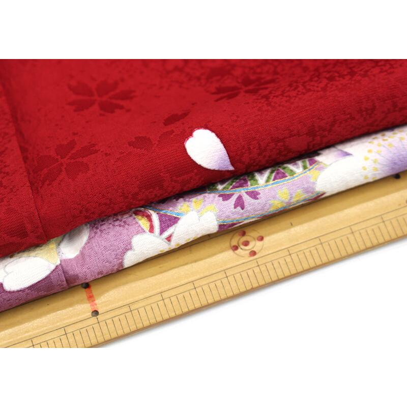 中古 振袖 成人式 単品 リサイクル 正絹 レッド 身丈167cm 裄丈68.5cm フォーマル リサイクル着物_7
