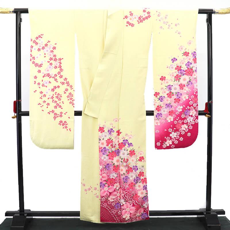 中古 振袖 長襦袢付き 2点セット 正絹 成人式 結婚式 購入 送料無料 