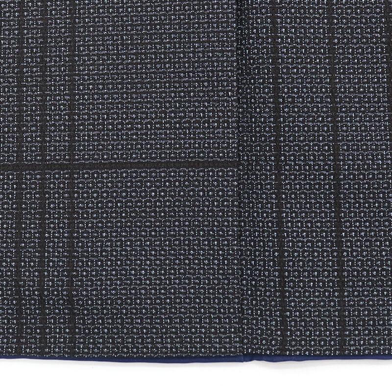 中古 紬 紬着物 青山みとも 塩沢風 レディース 正絹 紺 身丈161cm 裄丈