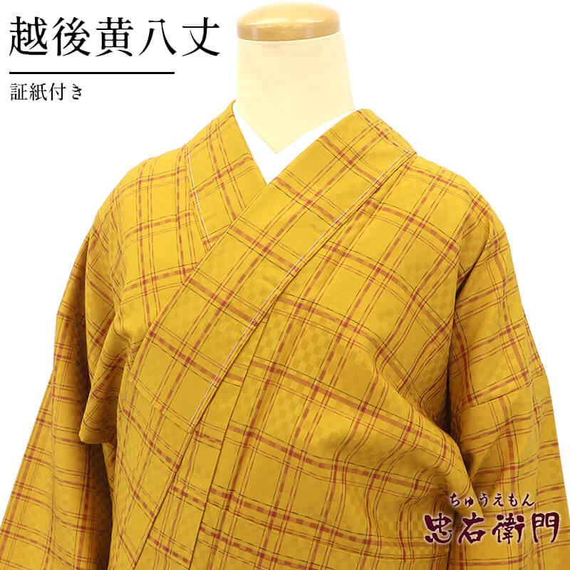 越後夏結城紬〘 広衿・居敷当てあり〙〘 裄:約67cm〙 越後