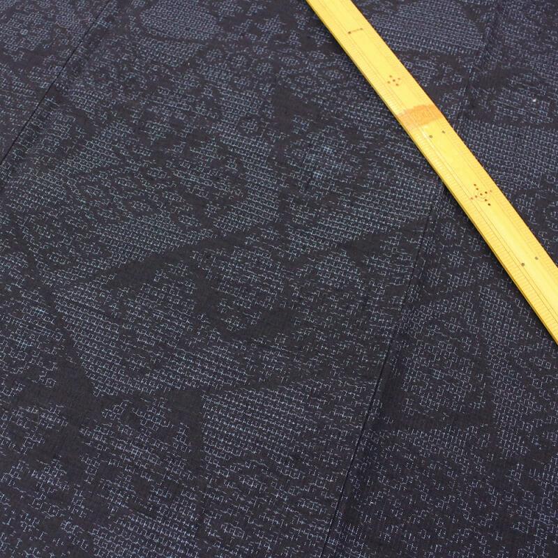中古 紬 紬着物 つむぎ リサイクル レディース 正絹 ネイビー 石下結城 