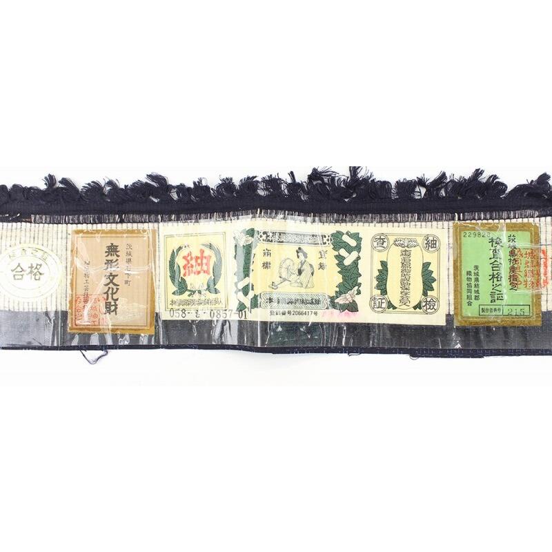 中古 紬 紬着物 つむぎ リサイクル レディース 正絹 ネイビー 石下結城 