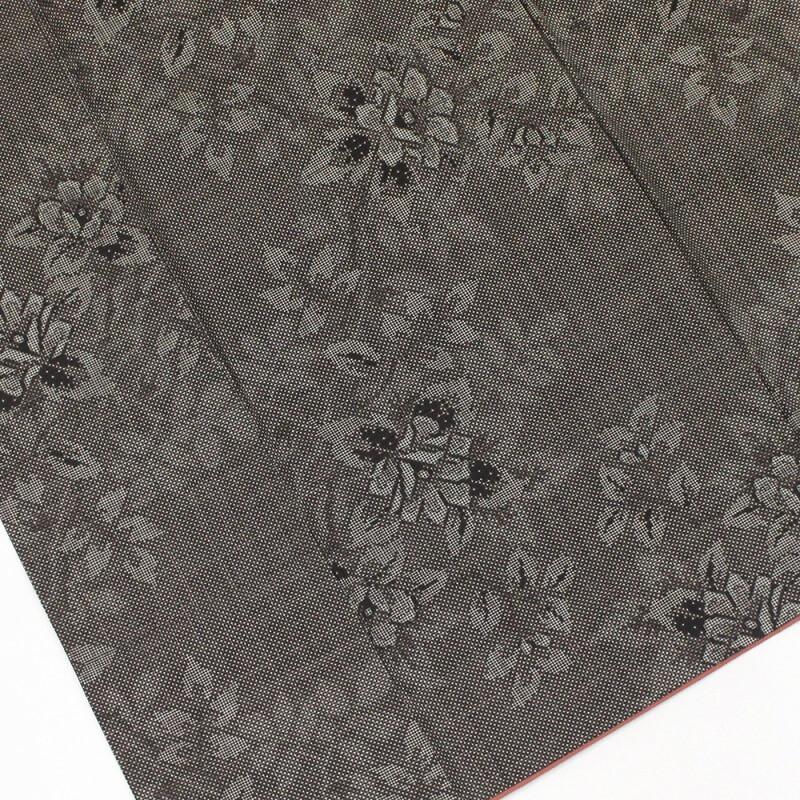 リサイクル着物 リサイクル 紬 大島紬 レディース 正絹 ブラウン 花柄  