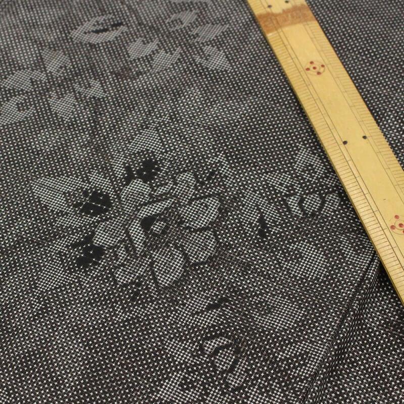 リサイクル着物 リサイクル 紬 大島紬 レディース 正絹 ブラウン 花柄  