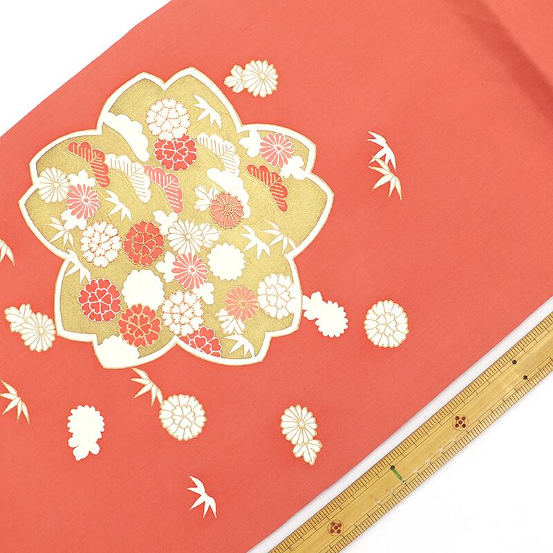 名古屋帯 塩瀬染帯 刺繍入り 御所解文様 美豊オリジナル塩瀬染名古屋帯 