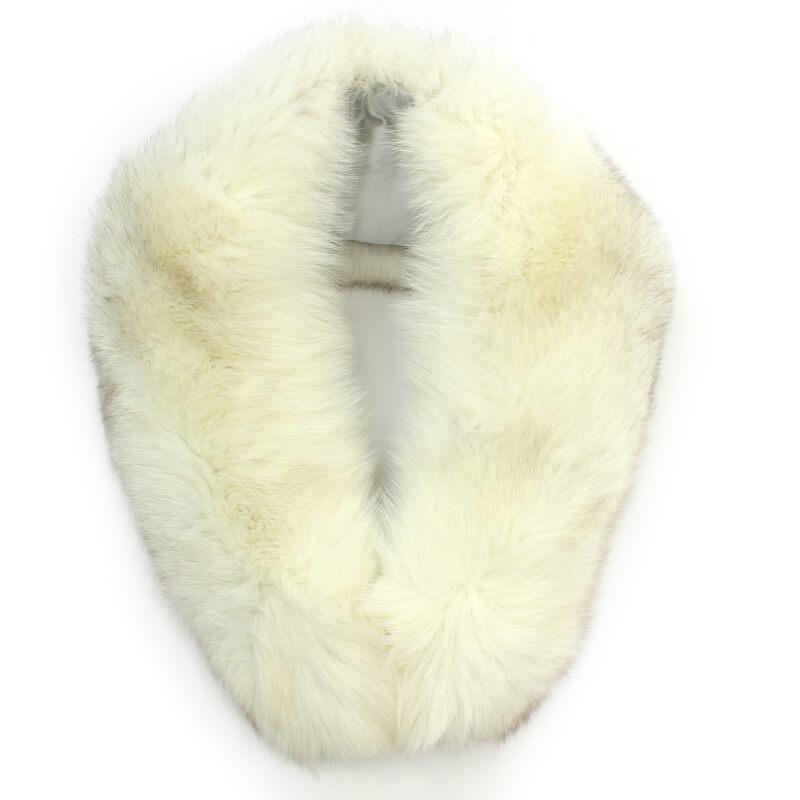 中古】SAGA FOX ファーショール クリーム色