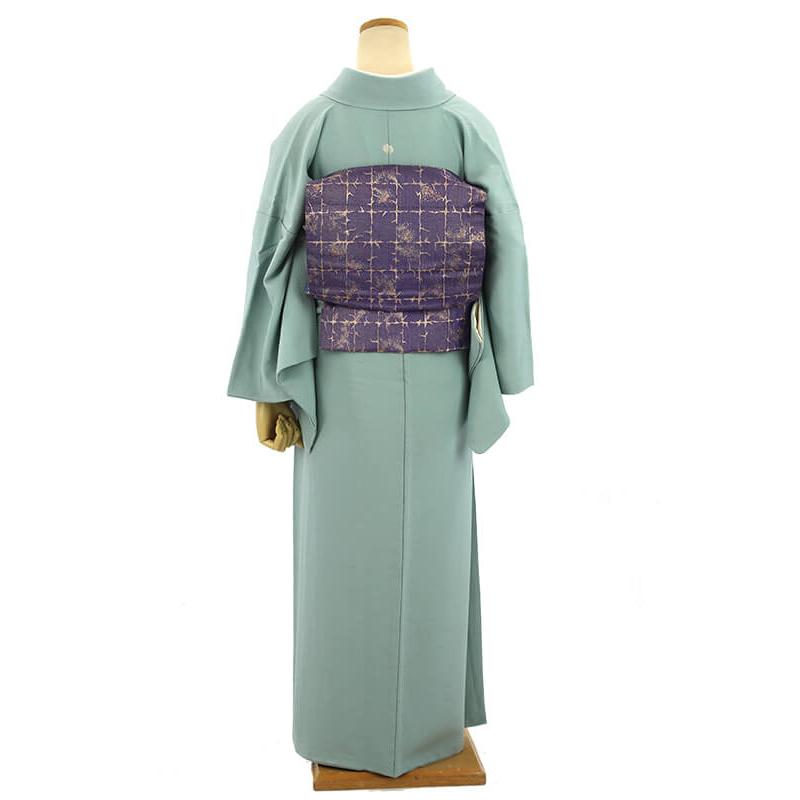 中古 フォーマル着物2点セット 色無地 正絹 袋帯 辻が花 コーデセット 