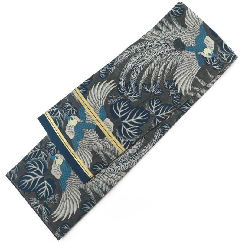 丸帯 正絹 緑 振袖 【中古】 さんぺいです❣️ 【着物と帯 時流