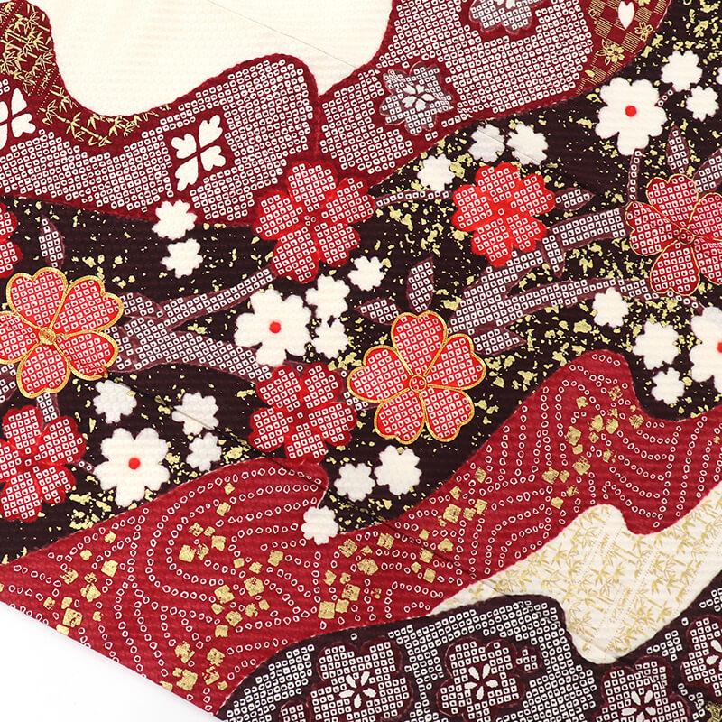 20%OFF セール振袖 正絹 美品 購入 振袖単品 白 臙脂 鹿の子 梅 古典柄振袖 身丈173cm 裄丈67cm 送料無料 M〜Lサイズ相当 中古 リサイクル |  | 06