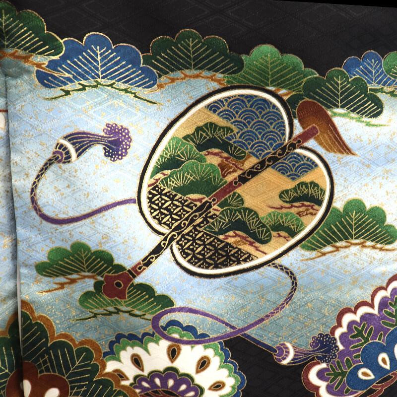 中古 七五三 男の子 5歳 3点セット 化繊 着物 羽織 長襦袢 美品 仕立て