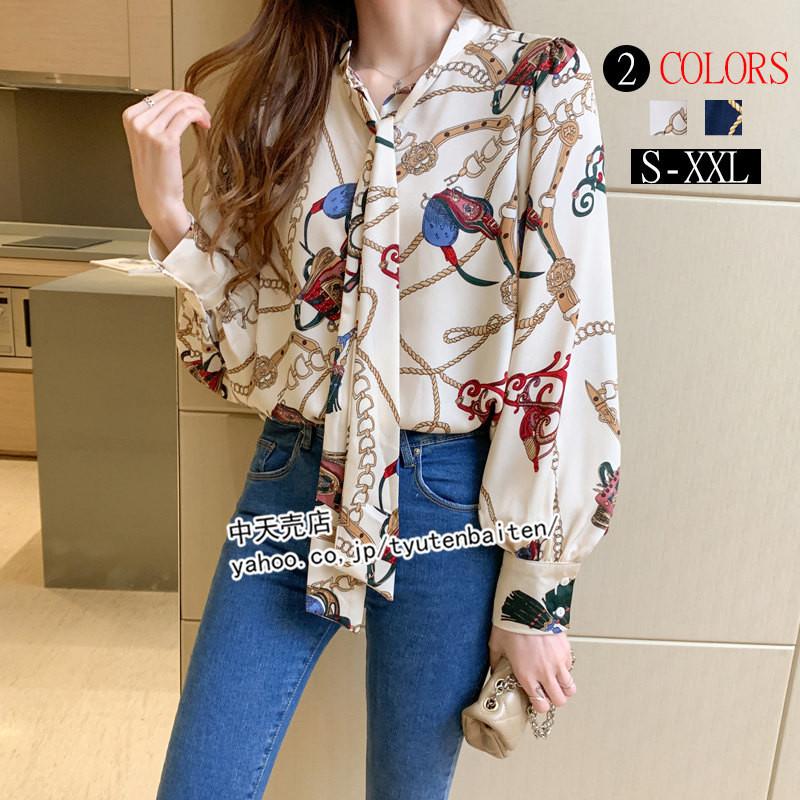 ブラウス レディース春 シャツ トップス長袖 ブラウス長袖 大きいサイズ プリント カジュアル おしゃれ きれいめ お呼ばれ 披露宴 お出かけ 着回し 21新作 huten 中天売店 通販 Yahoo ショッピング