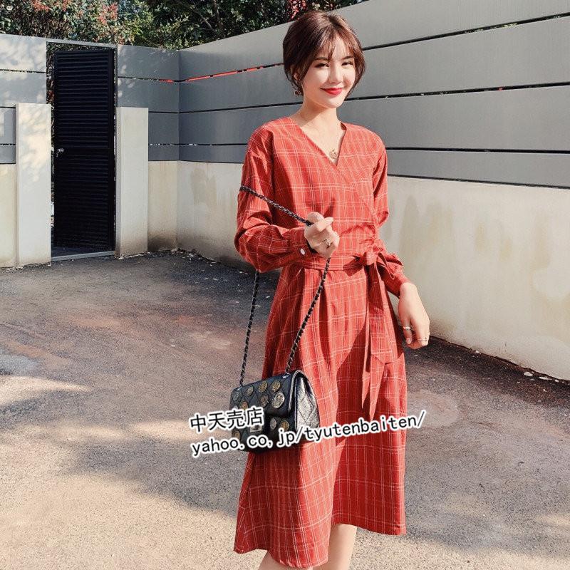 ワンピースレディース30代40代50代 ゆるワンピース チェック柄 春のワンピース 着痩せ 体型カバー 長袖 Vネック ゆったり 大きいサイズ 通勤 お出かけ 新作 tes 中天売店 通販 Yahoo ショッピング