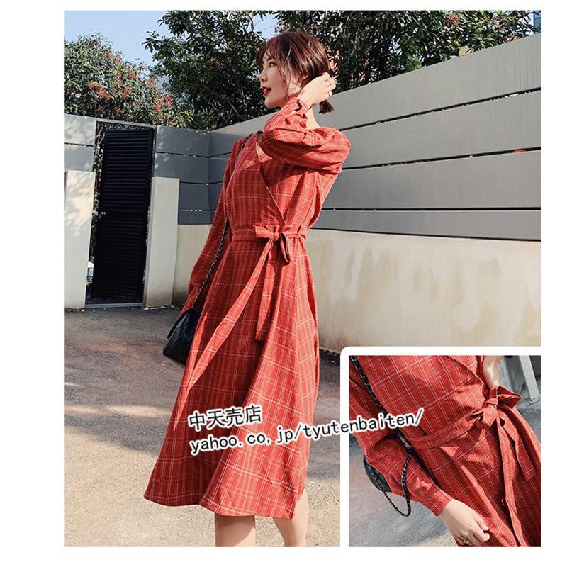 ワンピースレディース30代40代50代 ゆるワンピース チェック柄 春のワンピース 着痩せ 体型カバー 長袖 Vネック ゆったり 大きいサイズ 通勤 お出かけ 新作 tes 中天売店 通販 Yahoo ショッピング