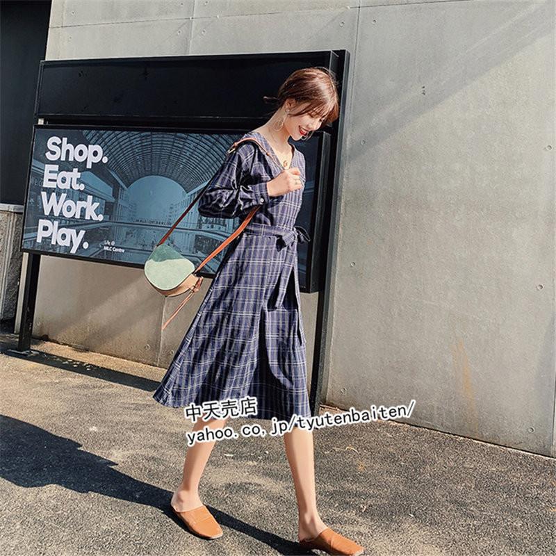 ワンピースレディース30代40代50代 ゆるワンピース チェック柄 春のワンピース 着痩せ 体型カバー 長袖 Vネック ゆったり 大きいサイズ 通勤 お出かけ 新作 tes 中天売店 通販 Yahoo ショッピング