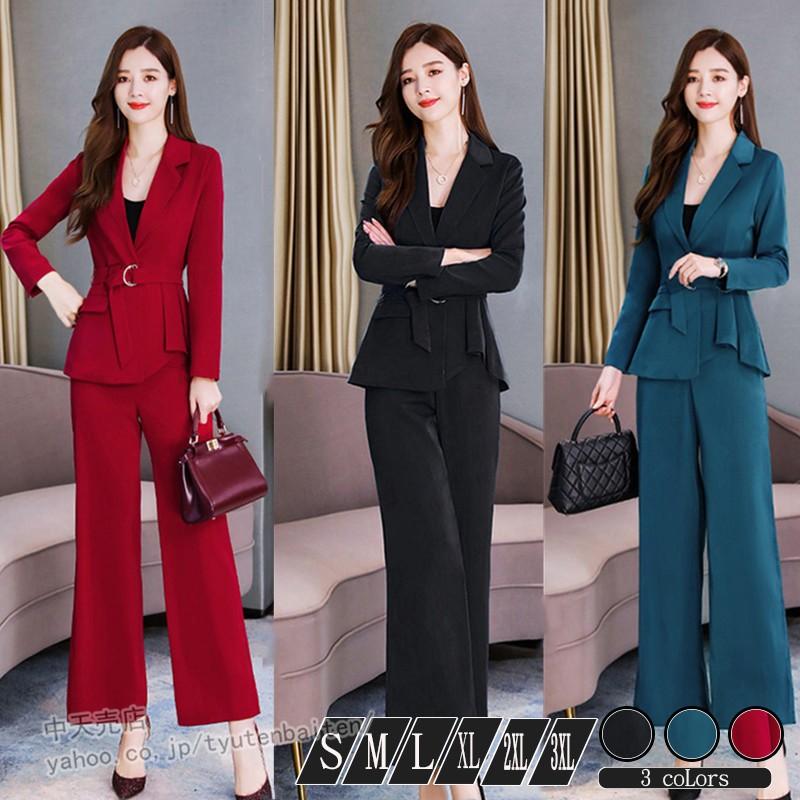 パンツスーツ レディース セレモニースーツ ガウチョパンツ ガウチョパンツ 結婚式 通勤ol 二次会 オフィス ビジネス フォーマル ウエストリボン 春秋物 Bhd 中天売店 通販 Yahoo ショッピング