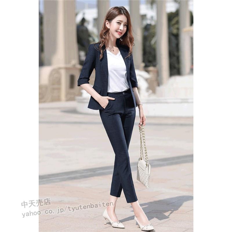 パンツスーツ レディース チェック柄 オフィスカジュアル ビジネス