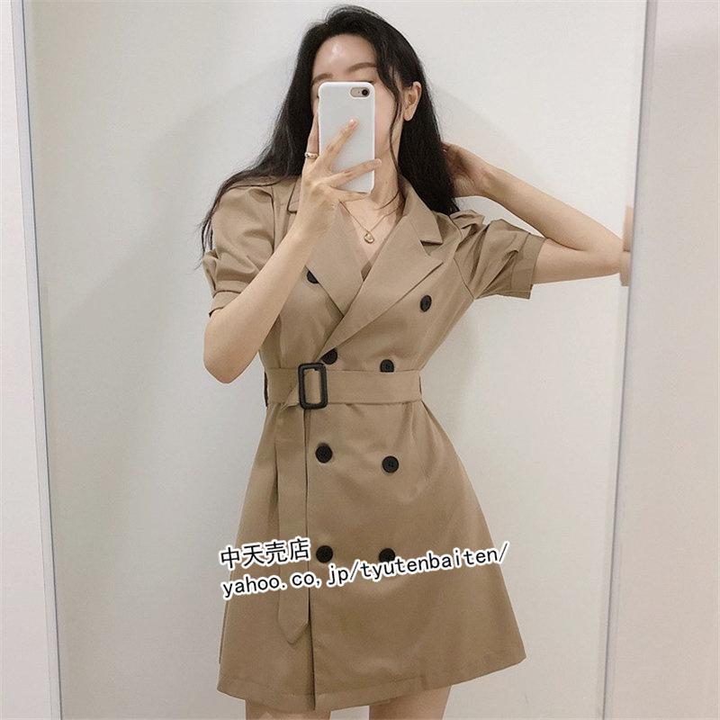 タイトワンピース レディース 半袖ワンピース ミニワンピース 夏ワンピース トレンチコート オシャレ 着痩せ 気質 韓国風 お出かけ 代 30代 きれいめ 大人 Bhuign 中天売店 通販 Yahoo ショッピング