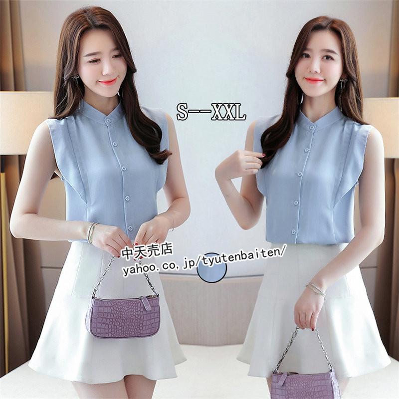 トップス ノースリーブシャツ ブラウス レディース 無地 涼しい 春夏 通勤30代40代50代 飲み会 二次会 大きいサイズ Xxl 着痩せ 21新作 飲み会 デーリー Bhxr 中天売店 通販 Yahoo ショッピング