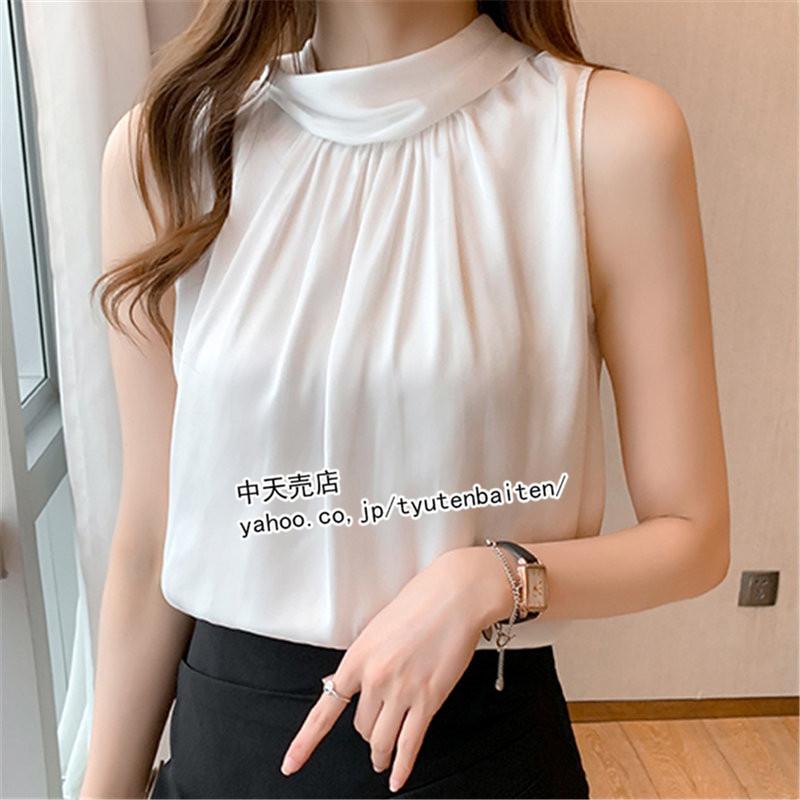 夏シフォンブラウス タンクトップ ノースリーブブラウス レディース20