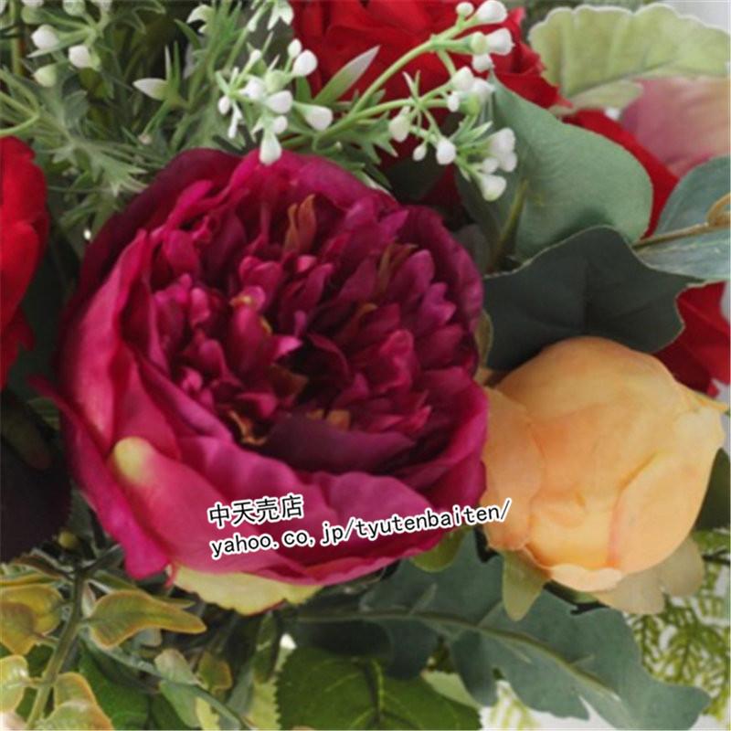 お祝いブーケ ウエディングブーケ ローズ ブライダルブーケ お誕生日 結婚式 花束 高級造花 生花 手作り リストブーケ ウェディング用 写真撮り プレゼント Blf 中天売店 通販 Yahoo ショッピング