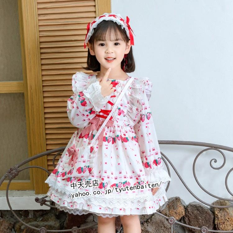 ワンピース 子供 ロリータ服 長袖可愛いワンピース キッズ 女の子 洋服 春秋 いちご コスプレロリータ 80 90 100 110 1 130 卒業式 誕生日 七五三 子供の日 Lltjy212 中天売店 通販 Yahoo ショッピング