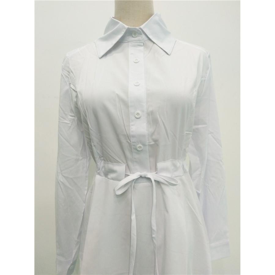 即日発送 シャツワンピース 大きいサイズ 白ワンピ チュニック 長袖 無地 ブラウス シャツ フレアワンピ 膝丈 シャツワンピ 開襟 ウェストゴム レディース Oa0212 中天売店 通販 Yahoo ショッピング