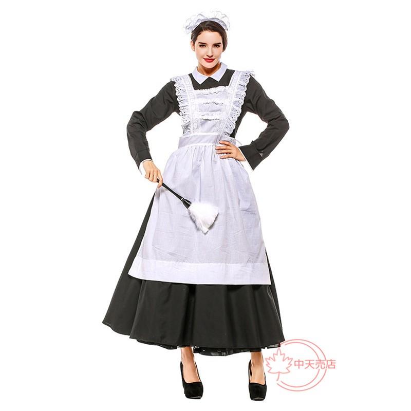 ワンピーズ レディース コスプレ専用 マナーメイドコスチューム ハロウィン 仮装 大人 仮面舞踏会 演出服 エプロン付 清純 フランス風 変装