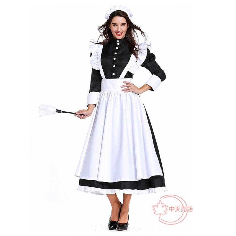 ハロウィン コスプレ専用 イギリスのメイド服 レディース 大人 ドイツのメイド服 仮面舞踏会 エプロン付 演出服 変装 イギリス風 パーティー用