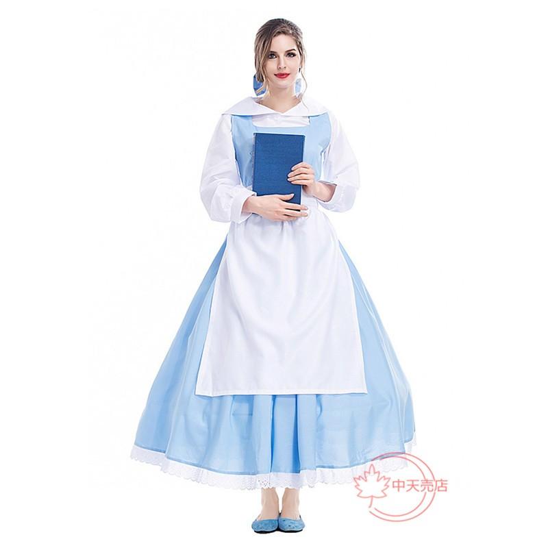 ハロウィン コスプレ専用 レディース メイド服 ワンピーズ 大人 農場スカート 仮面舞踏会 イギリス風 演出服 エプロン付 変装 パーティー用