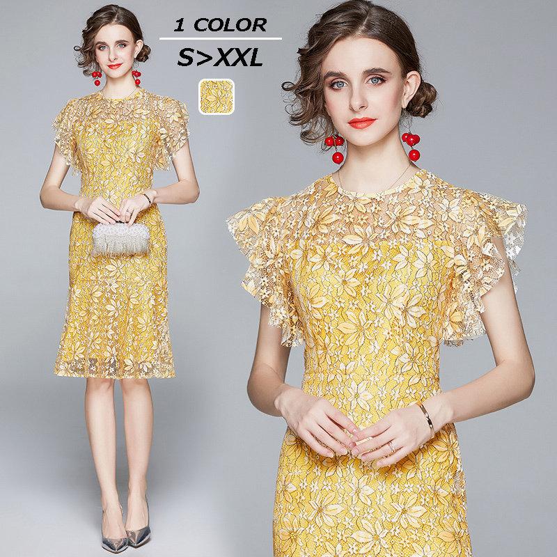 パーティードレス 結婚式 40代 ワンピース ドレス レースワンピース 夏 膝丈ワンピース 大人 フォーマル お呼ばれ 着痩せ 高級 おしゃれ 披露宴 大人 エレガント Wmo 中天売店 通販 Yahoo ショッピング