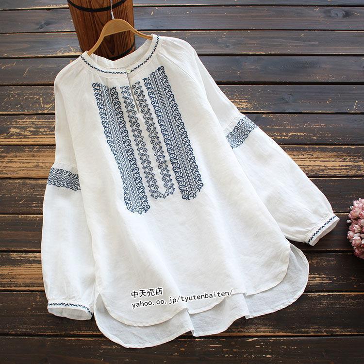 Tシャツ レディース 長袖 トップス 刺繍 ブラウス 春服 ゆったり Tシャツ レディース 長袖 トップス 刺繍 ブラウス 春服 ゆったり
