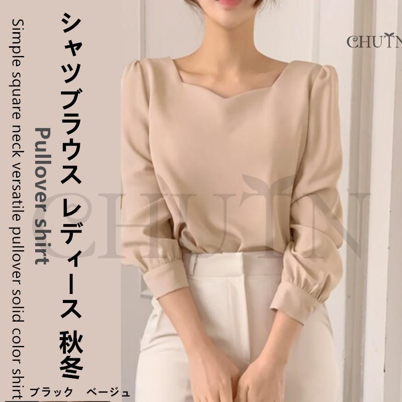 CHUTN秋シフォンブラウス 長袖 レディース春夏 オフィスブラウス