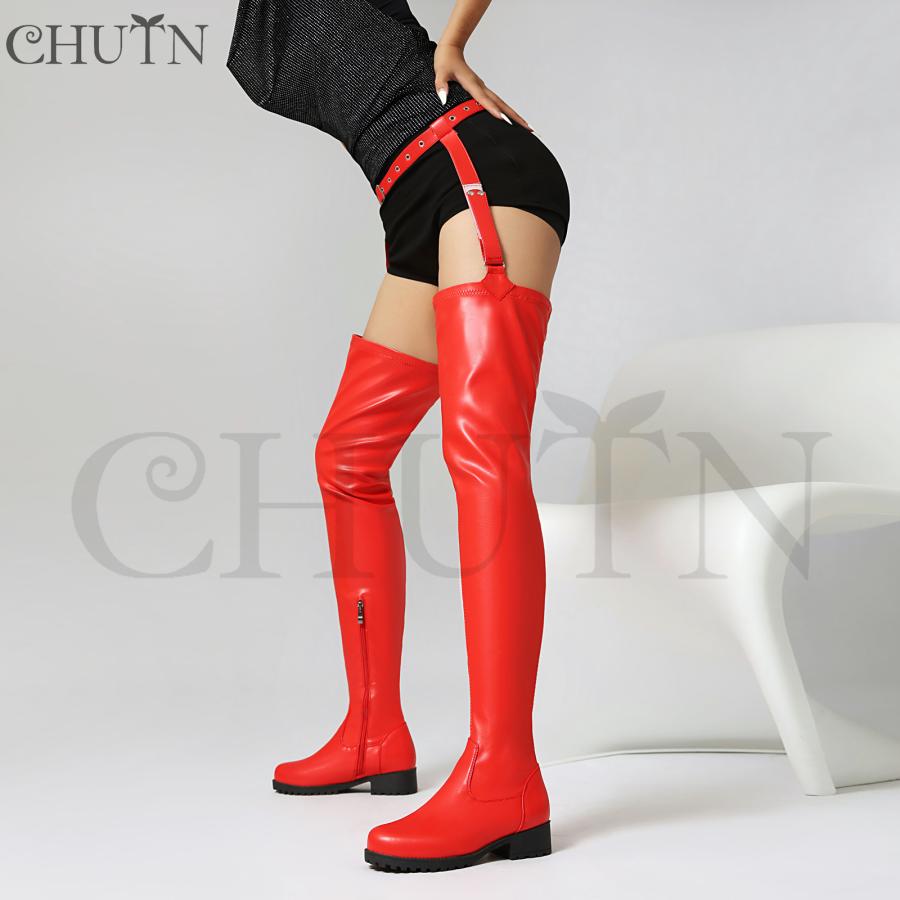 CHUTNニーハイブーツ 秋冬 ロングブーツレディース 秋冬ニーハイブーツ