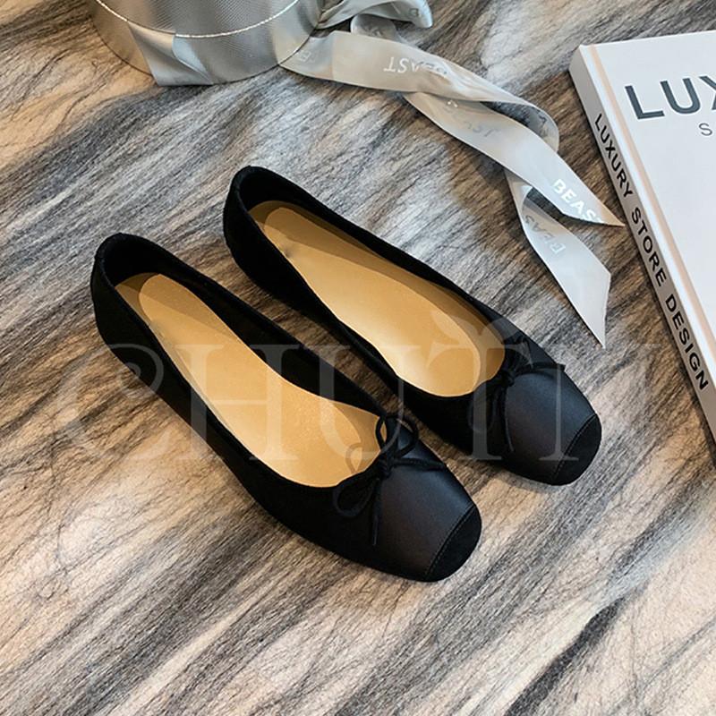 フラットシューズ ぺたんこ ローヒールパンプス レディース 美脚